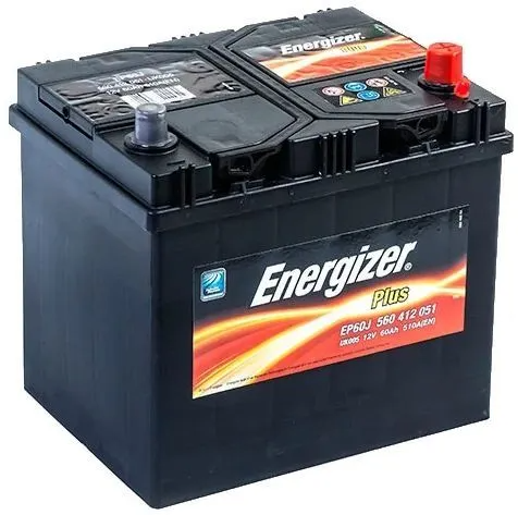 Аккумулятор автомобильный Energizer Plus 60 А/ч 510 А обр. пол. EP60J Азия авто (232х173х225) 560412 без бортика