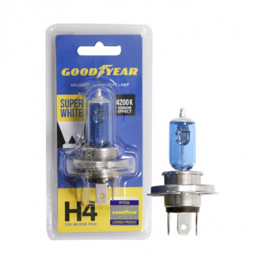 Лампа Goodyear 12V H4 12V 60/55W P43t Super White GY014127