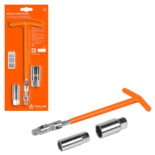 Ключ свечной Т образный 25см с головками 16мм и 21мм AIRLINE AK-S-01